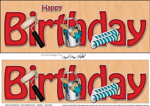 Large DL HAPPY BIRTHDAY 3D decoupage