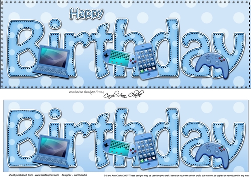 Large DL HAPPY BIRTHDAY 3D decoupage