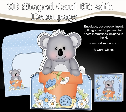 3D Shaped Card  Kit - Flowerpot Friends - Cute Little Koala Bear KitKat
