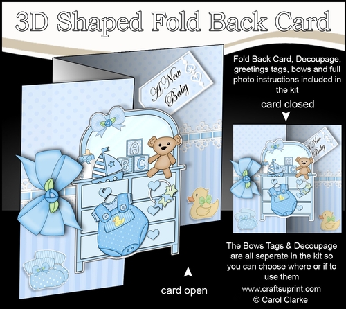 3D Shaped No-Hole Fold Back Mini Kit -   New Baby Boy Dresser 