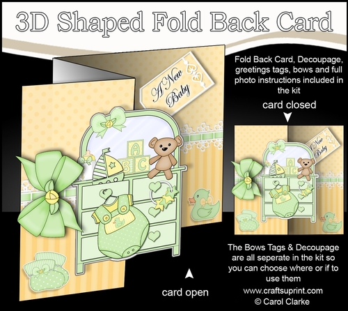 3D Shaped No-Hole Fold Back Mini Kit -   New Baby Dresser 