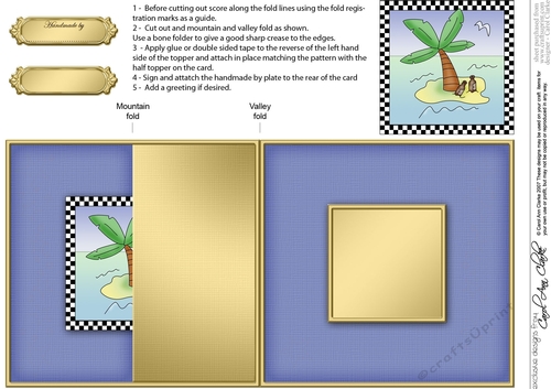 Treasure Island/Desert Island No-Hole Fold Back Card