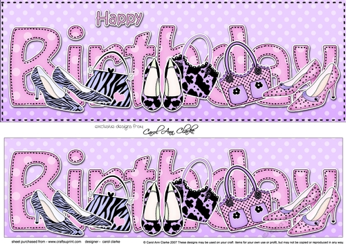 Large DL HAPPY BIRTHDAY 3D decoupage