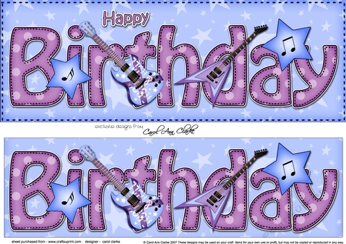 Large DL HAPPY BIRTHDAY 3D decoupage