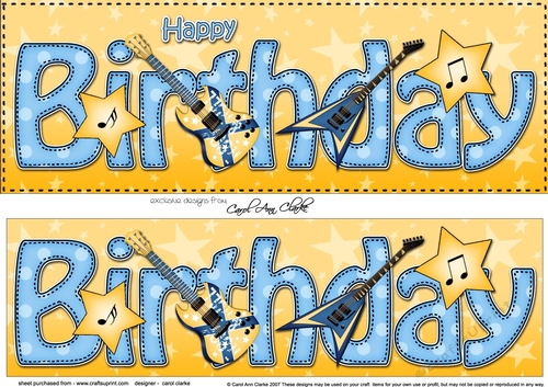 Large DL HAPPY BIRTHDAY 3D decoupage
