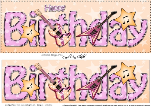 Large DL HAPPY BIRTHDAY 3D decoupage