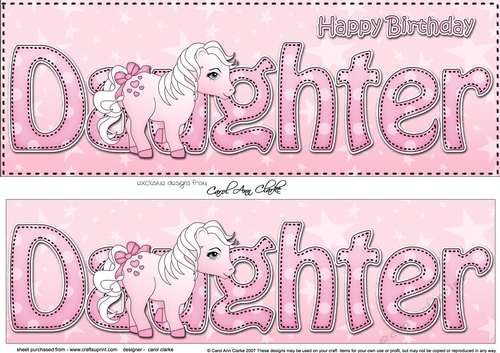 Large DL Happy Birthday DAUGHTER 3D decoupage