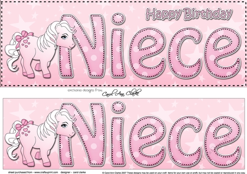 Large DL Happy Birthday NIECE 3D decoupage