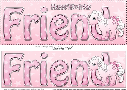 Large DL Happy Birthday FRIEND 3D decoupage