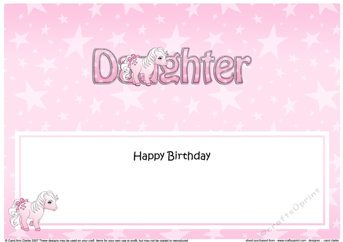 Large DL Happy Birthday DAUGHTER insert