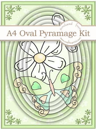 A4 Fluttery Butterfly in Lime Pyramage Kit