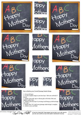 Mothers Day!! Blackboard Twisted Pyramage Sheet