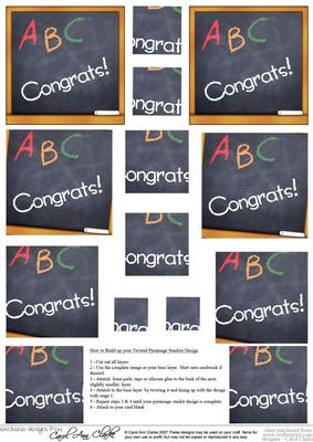 Congrats!! Blackboard Twisted Pyramage Sheet