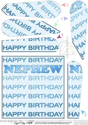 Happy Birthday NEPHEW Fan Pyramage Topper