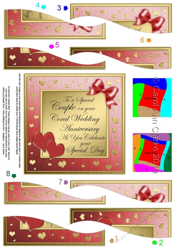 Coral Wedding Anniversary Wavy Spiral Side Stacker