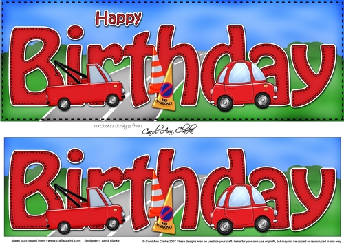 Large DL HAPPY BIRTHDAY 3D decoupage