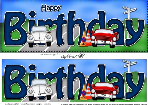 Large DL HAPPY BIRTHDAY 3D decoupage