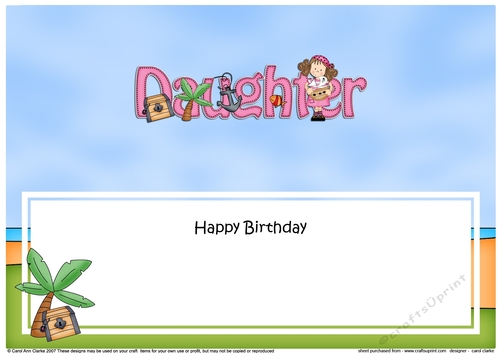 Large DL Happy Birthday DAUGHTER insert