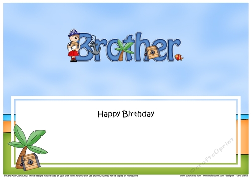 Large DL Happy Birthday BROTHER insert