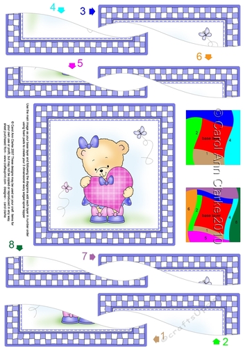 Hunney Bear Rosie has a Love Heart -  Wavy Spiral Side Stacker