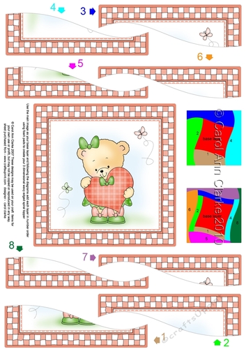 Hunney Bear Rosie has a Love Heart -  Wavy Spiral Side Stacker