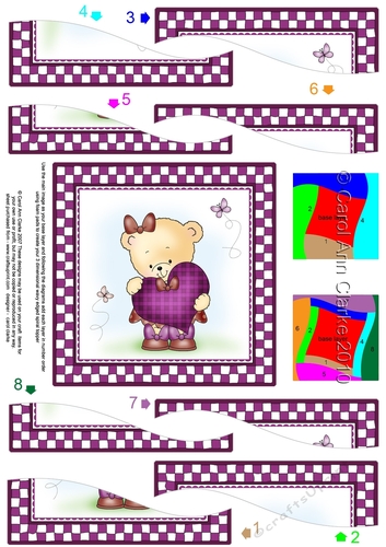 Hunney Bear Rosie has a Love Heart -  Wavy Spiral Side Stacker