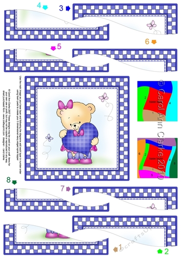 Hunney Bear Rosie has a Love Heart -  Wavy Spiral Side Stacker