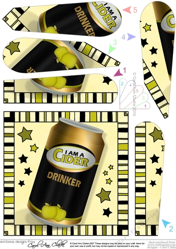 Cider Drinker Beer Can Fan Pyramage Topper