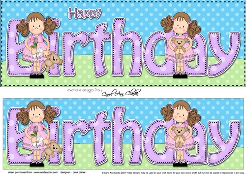Large DL HAPPY BIRTHDAY 3D decoupage