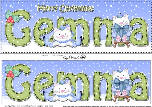 Large DL Merry Christmas GEMMA 3D decoupage 