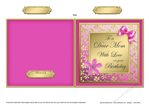 Happy Birthday Mom Quick Cut and Fold Card  