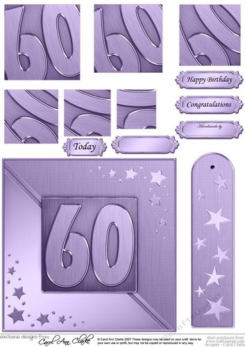60th Metallic Age Quick Card with Twisted Pyramage