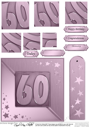 60th Metallic Age Quick Card with Twisted Pyramage
