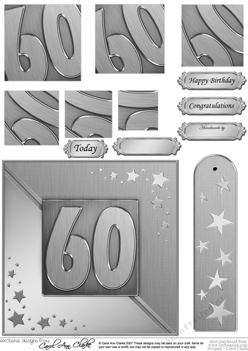 60th Metallic Age Quick Card with Twisted Pyramage