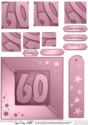 60th Metallic Age Quick Card with Twisted Pyramage