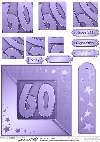 60th Metallic Age Quick Card with Twisted Pyramage