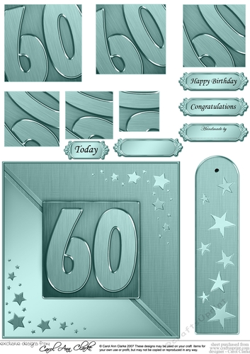 60th Metallic Age Quick Card with Twisted Pyramage