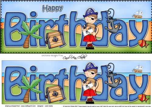 Large DL HAPPY BIRTHDAY 3D decoupage