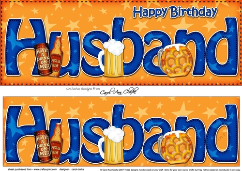 Large DL Happy Birthday HUSBAND 3D decoupage