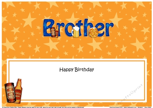 Large DL Happy Birthday BROTHER insert