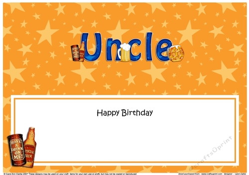 Large DL Happy Birthday UNCLE insert