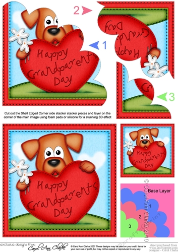 Rusty Dog has a Grandparents Day Heart Shell Edged stacker