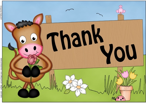 A4 GiGi Horse THANK YOU Topper