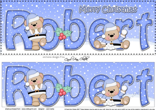 Large DL Merry Christmas ROBERT 3D decoupage 