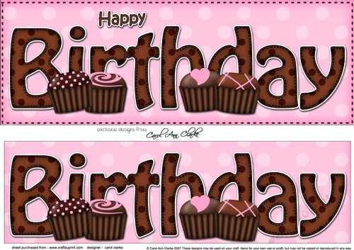 Large DL HAPPY BIRTHDAY 3D decoupage