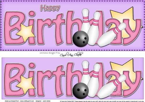 Large DL HAPPY BIRTHDAY 3D decoupage