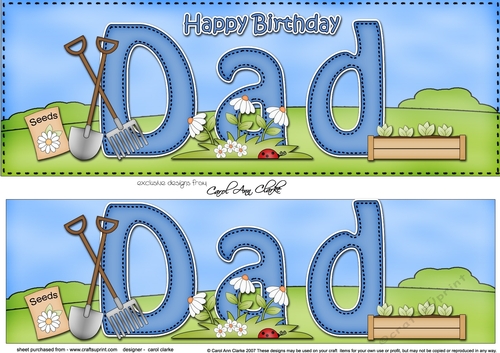 Large DL Happy Birthday DAD 3D decoupage