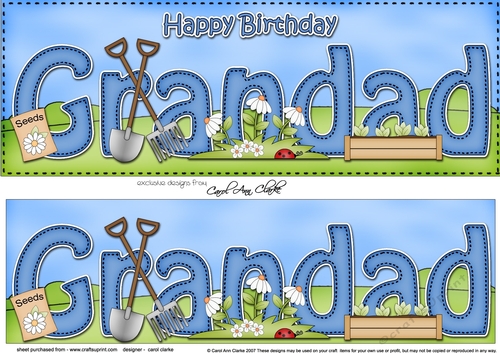 Large DL Happy Birthday GRANDAD 3D decoupage