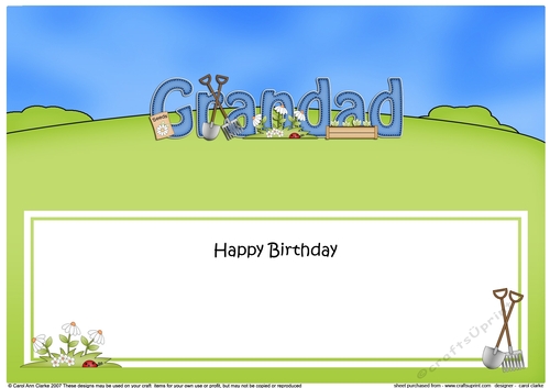 Large DL Happy Birthday GRANDAD insert