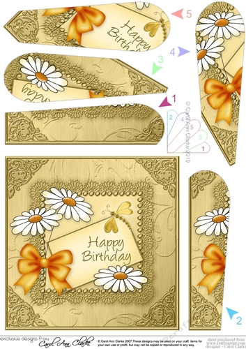 Daisies on Metallic Lace Fan Pyramage
